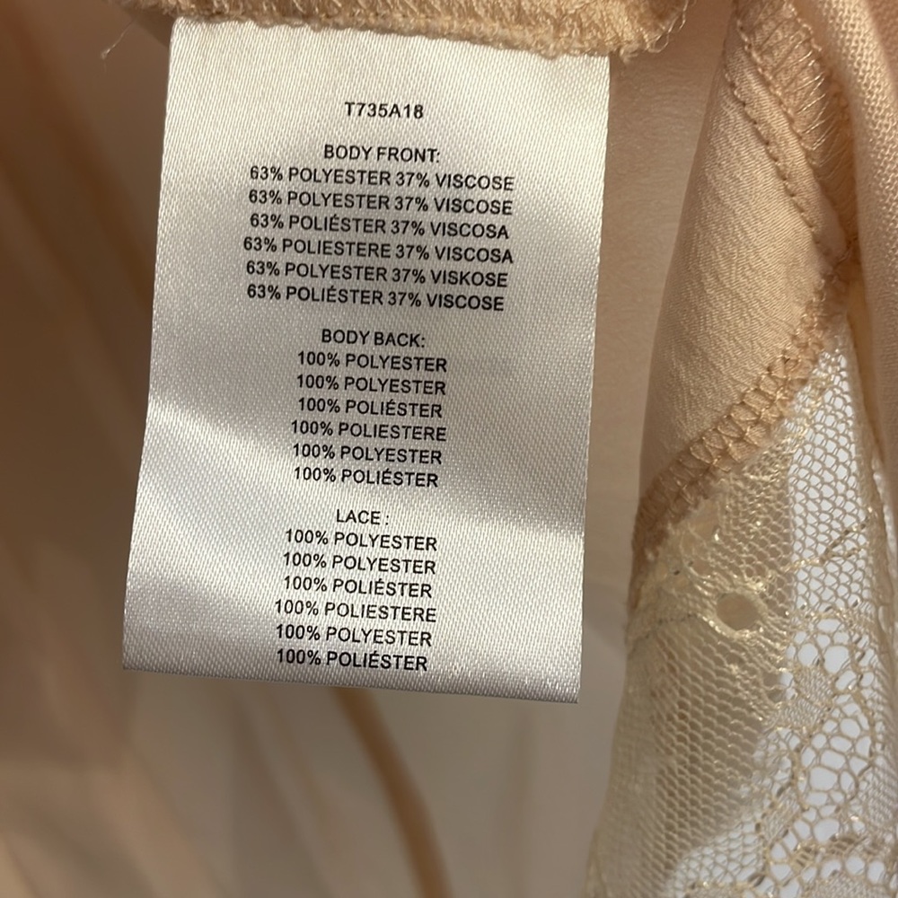 Molly Bracken Knit Top w Pleated Back and Lace Detailing, Cream, sz XS - Picture 8 of 15